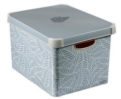 Декоративный ящик для хранения с крышкой CURVER L серый