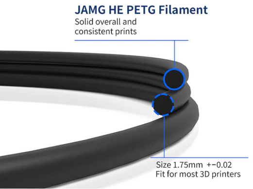 Філамент Jamg He PETG 3D-Printer Filament 1,75 мм 1 кг чорний