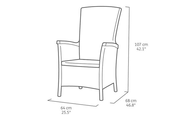 Крісло розкладне KETER VERMONT 238452 графіт