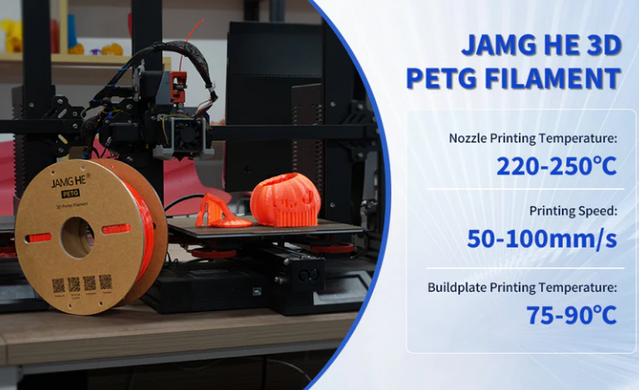 Филамент Jamg He PETG 3D-Printer Filament 1,75 мм 1 кг черный