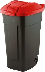 Контейнер для мусора на колесиках REFUSE BIN KETER 110 бак пластиковый красный 214126