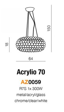 Підвісний сучасний світильник кристалічний Azzardo AZ0059 Acrylio