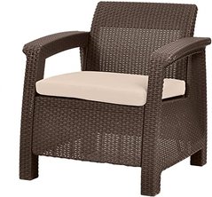 Кресло пластиковое садовое Keter Corfu Chair 242910 коричневый