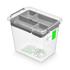 Антибактеріальний пластиковий харчовий контейнер з мікрочастинками срібла 3 л 19,5x15x17 Orplast 1236 + вставка