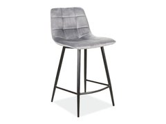 Полубарный стул Signal Mila H-2 Velvet серый/черные ножки Bluvel 14
