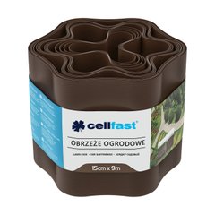 Садовий бордюр суцільний 9м Cellfast пластиковий 15 см 30-012H коричневий