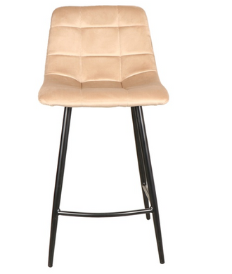 Напівбарний стілець Signal Mila H-2 Velvet беж/чорні ніжки Bluvel 28
