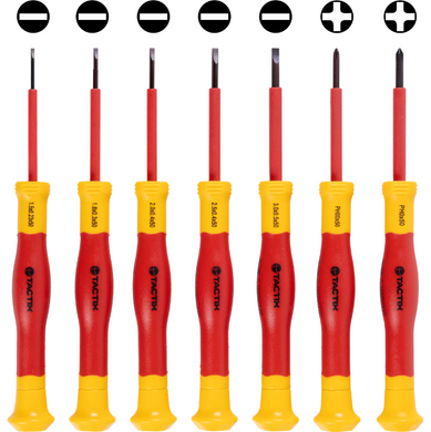 Викрутки з ізоляцією Tactix VDE GS 1000V з прецизійної сталі S2 7шт 205793VD