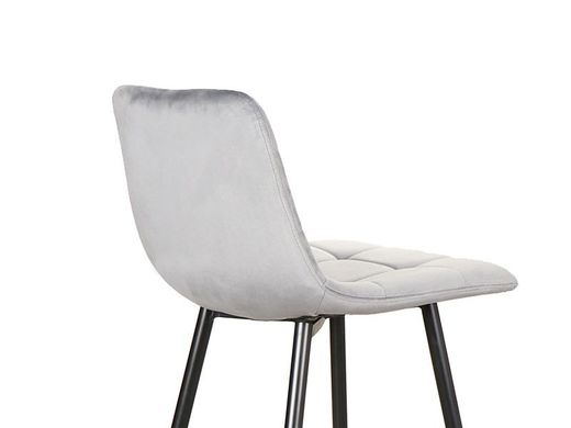 Полубарный стул Signal Mila H-2 Velvet серый/черные ножки Bluvel 14