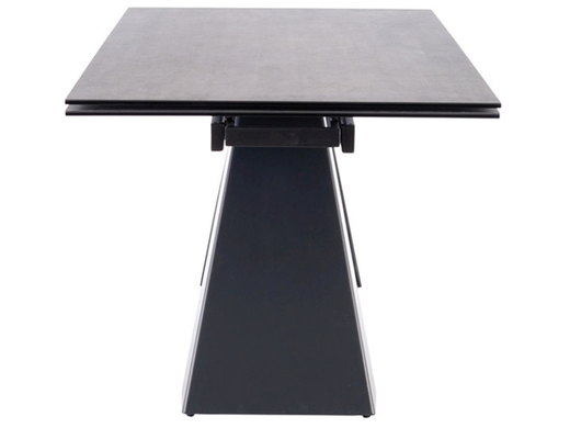 Стол обеденный SALVADORE CERAMIC серый мрамор/черный мат (160-240)X90