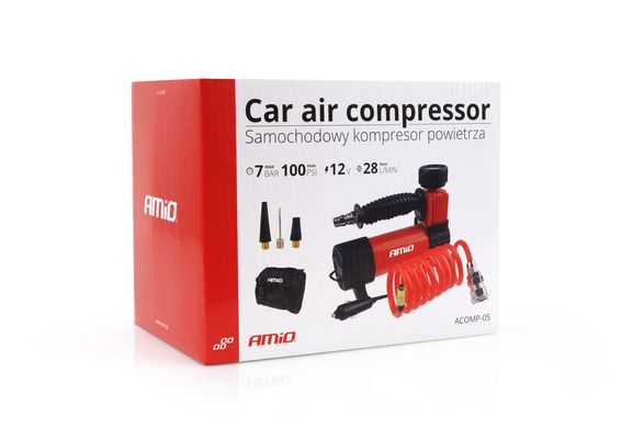 Автомобильный компрессор для подкачки колес 12В HQ ACOMP-05 Amio 02179