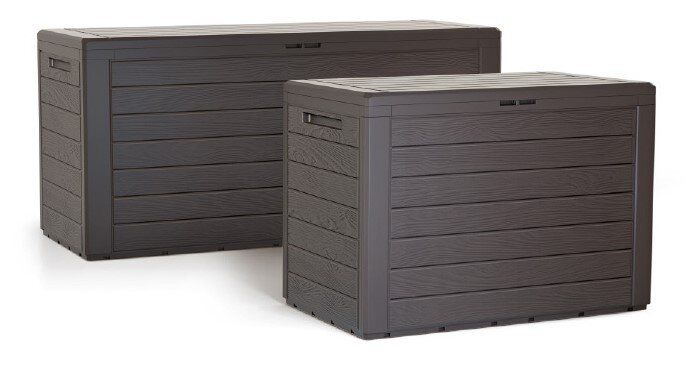 Садовий ящик-скриня для зберігання PROSPERPLAST Woodebox MBWL190-440U пластиковий коричневий