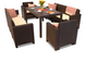 Кутовий набір пластикових меблів з техноротанга Bica Nebraska Corner 5 диван зі столом коричневий 9075.3