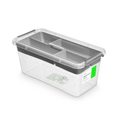 Антибактеріальний пластиковий харчовий контейнер з мікрочастинками срібла 8 л 39,5x19,5x17 Orplast 1426 + вставка