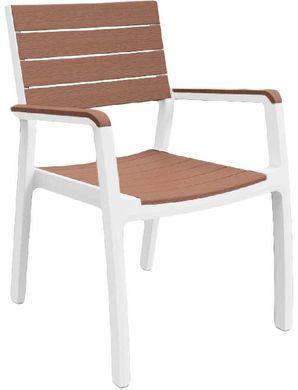 Садовий стілець KETER HARMONY 224478 білий/капучіно пластиковий для саду, тераси, балкона і патіо