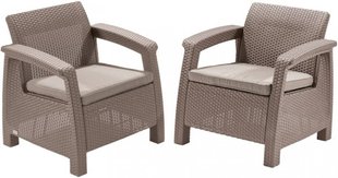 Комплект садових крісел Keter Corfu Duo Set капучино 258977