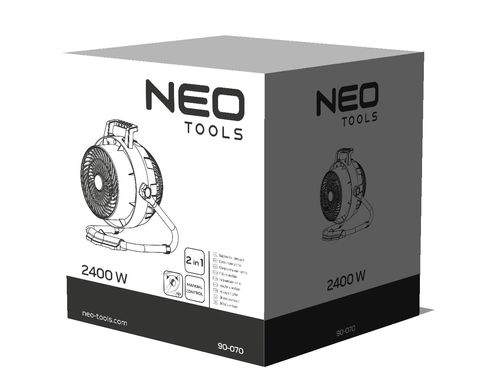 Обігрівач-вентилятор, гармата теплова потужність 2400W, ручна модель Neo Tools 90-070