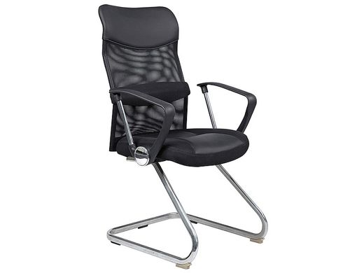 Крісло офісне Signal Q-030 метал Chrome, висока спинка сітка чорна, тканина чорна 2 шт