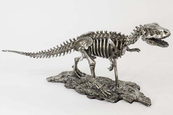 Статуэтка фигурка скелет динозавра серебряный цвет 55 см