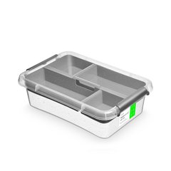Антибактериальный пластиковый пищевой контейнер с микрочастицами серебра 3,1 л 29,5x20x8,5 Orplast 1316 + вставка