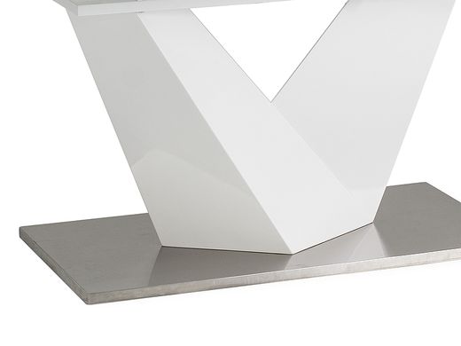 Стіл обідній Alaras II Signal 160(220)x90 см ефект каменю чорний / білий лак