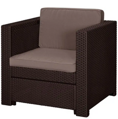 Крісло пластикове для саду Keter Provence armchair 234190 коричневий