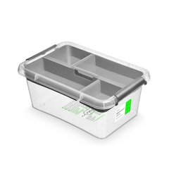 Антибактериальный пластиковый пищевой контейнер с микрочастицами серебра 4,5 л 29,5x20x12,5 Orplast 1326 + вставка
