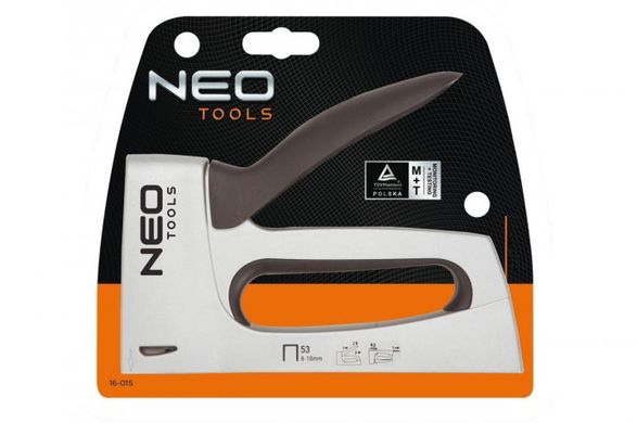 Степлер будівельний 6-10 мм алюмінієвий Neo Tools 16-015