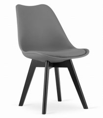 Стильное кресло Signal MARK сиденье из экокожи серый/черные деревянные ножки