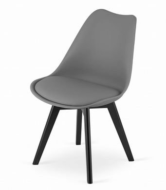 Стильне крісло Signal MARK сидіння з екошкіри сірий/ чорні дерев'яні ніжки