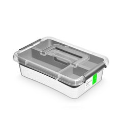 Антибактериальный пластиковый пищевой контейнер с микрочастицами серебра 3,1 л 29,5x20x8,5 Orplast 1317 ручка + вставка