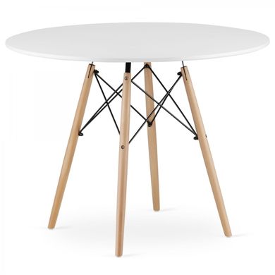 Круглий стіл TODI 100см МДФ з матовим покриттям - білий