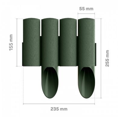 Садовий бордюр 4 елементи Cellfast STANDARD пластиковий 34-042 зелений