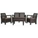 Набор мебели ( двухместный диван + столик+ 2 кресла ) Keter TARIFA SOFA + TABLE 223787 коричневый