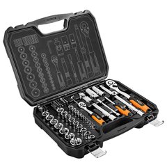 Набір торцевих ключів та змiнних головок 1/2 і 1/4 дюйма, 73 шт Neo Tools 08-673