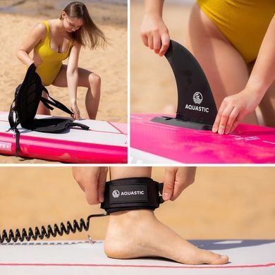 Надувна SUP-дошка AQUASTIC Touring 11'6" 350 см, до 130 кг, з веслом 2в1, насосом і сидінням 2000151099 фото