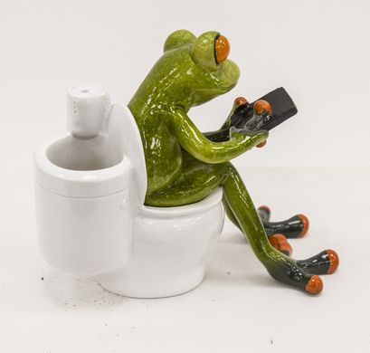 Смішна фігурка жаби на туалеті 118553
