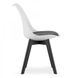 Стильне крісло MARK сидіння з екошкіри біло-чорне / чорні дерев'яні ніжки