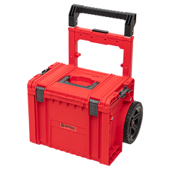 Мобильный ящик на колесах с телескопической алюминиевой ручкой Qbrick System PRO Cart 2.0 Plus Red Ultra HD Custom