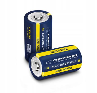 Високоякісні лужні батарейки LR20 D 2шт Esperanza EZB106