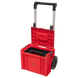 Мобільний ящик на колесах із телескопічною алюмінієвою ручкою Qbrick System PRO Cart 2.0 Plus Red Ultra HD Custom