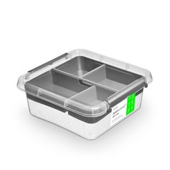 Антибактеріальний пластиковий харчовий контейнер з мікрочастинками срібла 6 л 29,5x29,5x11,5 Orplast 1376 + вставка