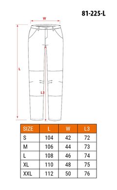 Робочі штани HD +, розмір S/48 з якісної бавовняної тканини Neo Tools 81-225-S
