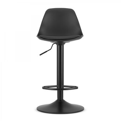 Барный стул HOGA в черном цвете с черным матовым основанием