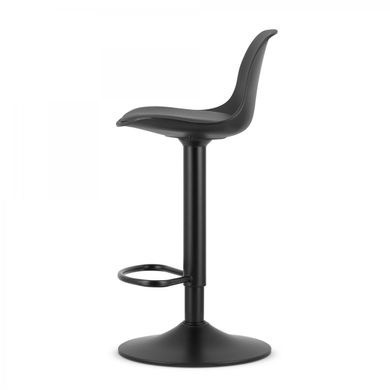 Барный стул HOGA в черном цвете с черным матовым основанием