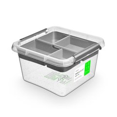 Антибактеріальний пластиковий харчовий контейнер з мікрочастинками срібла 9 л 29,5x29,5x17 Orplast 1386 + вставка