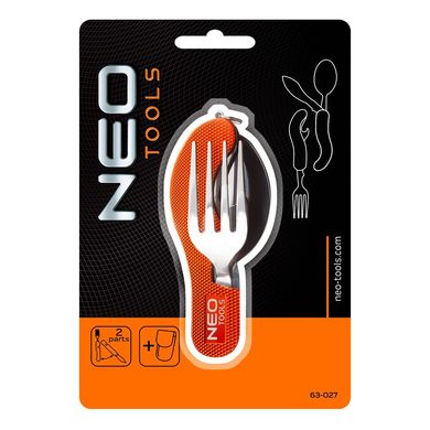 Нож складной туристический с вилкой и ложкой Neo Tools 63-027