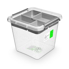 Антибактеріальний пластиковий харчовий контейнер з мікрочастинками срібла 13 л 29,5x29,5x26.5 Orplast 1396 + вставка