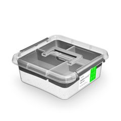 Антибактеріальний пластиковий харчовий контейнер з мікрочастинками срібла 6 л 29,5x29,5x11,5 Orplast 1377 ручка + вставка