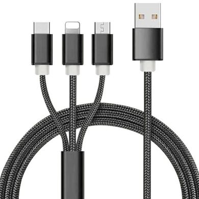 USB 3in1 кабель зарядний пристрій MICRO-USB USB C